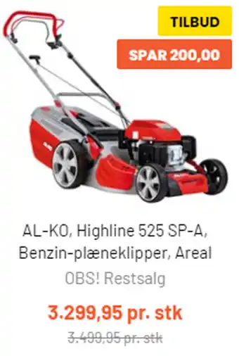 Silvan Al-Ko, Highline 525 SP-A Benzin-Plæneklipper, Areal tilbud