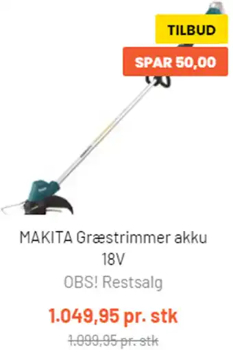 Silvan Makita Græstrimmer Akku 18V tilbud