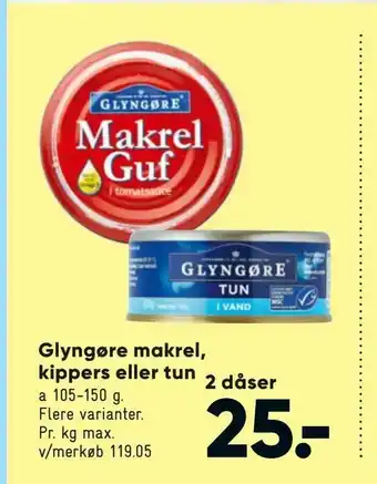 Bilka Glyngøre makrel, kippers eller tun tilbud