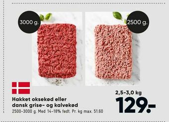 Bilka Hakket oksekød eller dansk grise- og kalvekød tilbud