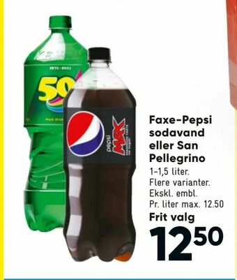 Bilka Faxe-Pepsi sodavand eller San Pellegrino tilbud
