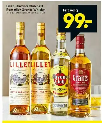 Bilka Lillet, Havana Club 3YO Rom eller Grants Whisky tilbud