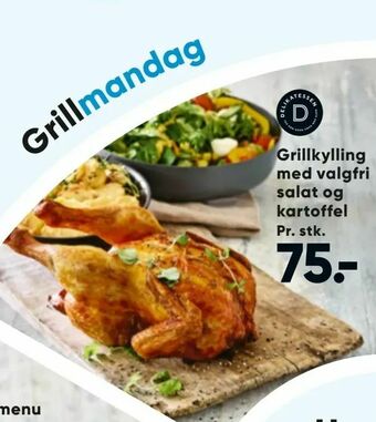 Bilka Grillkylling med valgfri salat og kartoffel tilbud