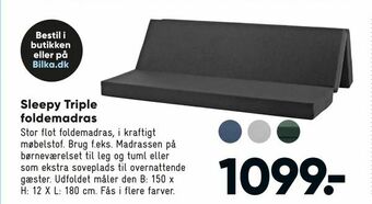 Bilka Sleepy Triple foldemadras tilbud