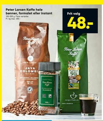 Bilka Peter Larsen Kaffe hele bønner, formalet eller instant tilbud