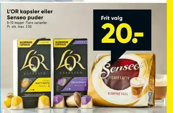 Bilka L'OR kapsler eller Senseo puder tilbud