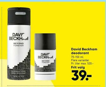 Bilka David Beckham deodorant tilbud