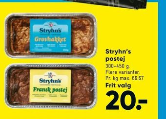 Bilka Stryhn's postej tilbud