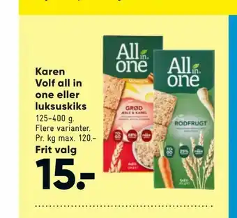 Bilka Karen Volf all in one eller luksuskiks tilbud