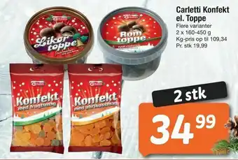 Fakta Tyskland Carletti Konfekt el. Toppe tilbud