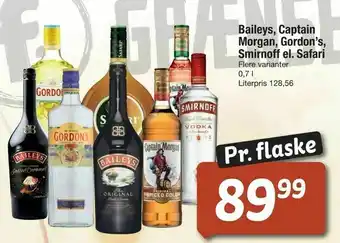 Fakta Tyskland Baileys, Captain Morgan, Gordon's, Smirnoff el. Safari tilbud