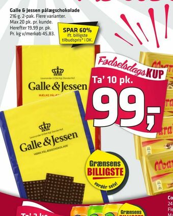Fleggaard Galle & Jessen pålægschokolade tilbud