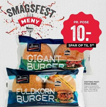 MENY Hatting fastfood brød tilbud