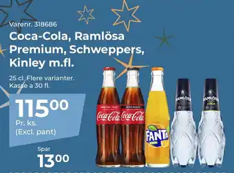 Coca-Cola, Ramlösa Premium, Schweppers, Kinley m.fl.