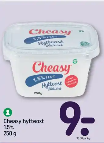REMA 1000 Cheasy hytteost 1.5% 250 g tilbud