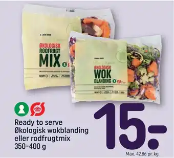 REMA 1000 Ready to serve Økologisk wokblanding eller rodfrugtmix 350-400 g tilbud