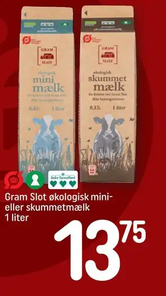 REMA 1000 Gram Slot økologisk mini-eller skummetmælk 1 liter tilbud