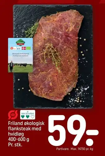 REMA 1000 Friland økologisk flanksteak med hvidløg tilbud