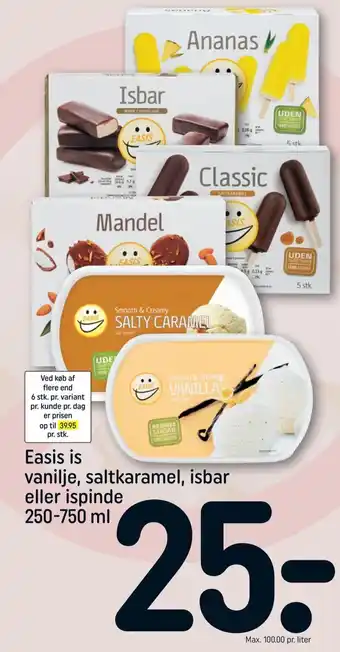 REMA 1000 Easis is vanilje, saltkaramel, isbar eller ispinde tilbud