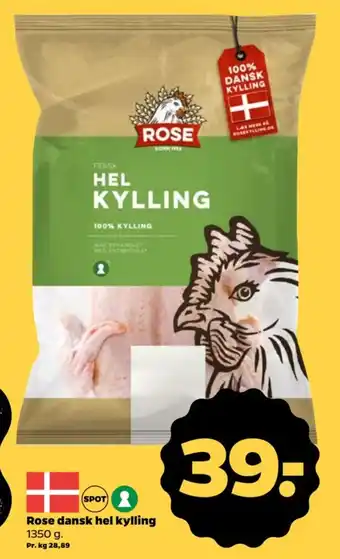 Netto Rose dansk hel kylling tilbud