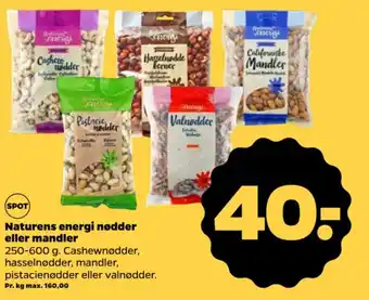 Netto Naturens energi nødder eller mandler tilbud