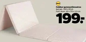 Netto Foldbar gymnastikmadras Betræk: 100% PEVA. Fyld: skum. 60 x 170 x 3,5 cm. tilbud