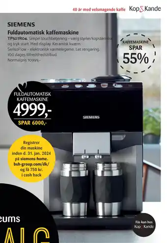 Kop & Kande Fuldautomatisk kaffemaskine tilbud