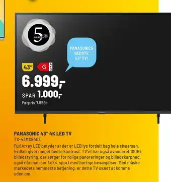 Panasonic Center Panasonic 43' 4k led tv tilbud