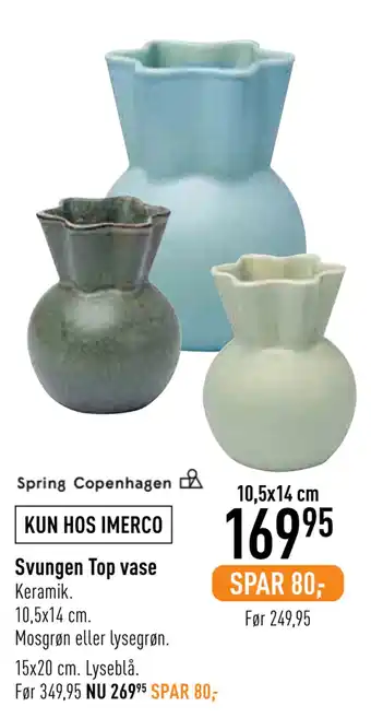 Imerco Svungen top vase tilbud
