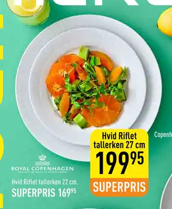 Imerco Hvid riflet tallerken 27 cm tilbud