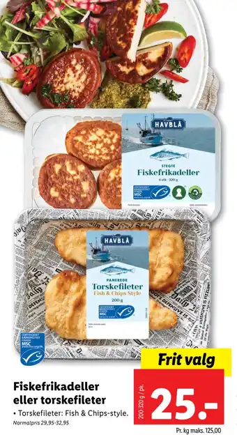 Lidl Fiskefrikadeller eller torskefileter tilbud