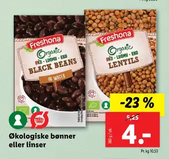 Lidl Økologiske bønner eller linser tilbud