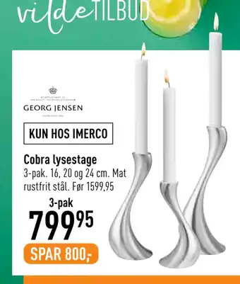 Imerco Cobra lysestage tilbud