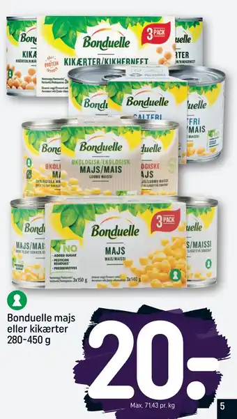 REMA 1000 Bonduelle majs eller kikærter tilbud