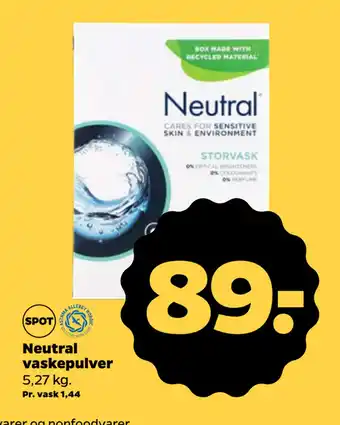 Netto Neutral vaskepulver tilbud