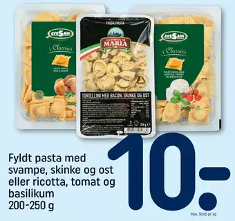 REMA 1000 Fyldt pasta med svampe, skinke og ost eller ricotta, tomat og basilikum tilbud