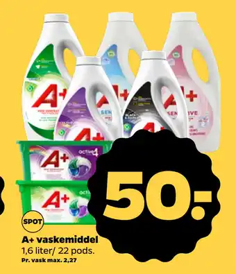 Netto A+ vaskemiddel tilbud