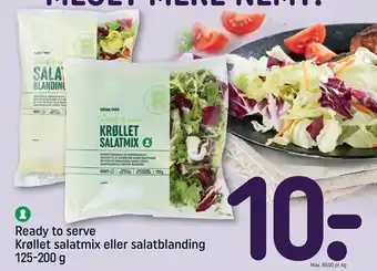 REMA 1000 Ready to serve krøllet salatmix eller salatblanding tilbud