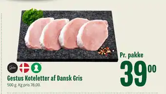Min Købmand Gestus koteletter af dansk gris tilbud