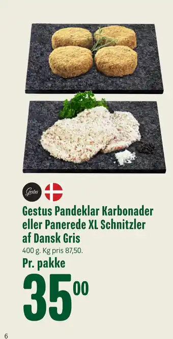Min Købmand Gestus pandeklar karbonader eller panerede xl schnitzler af dansk gris tilbud