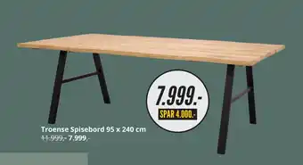 My Home Troense spisebord 95 x 240 cm tilbud