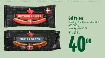 Min Købmand Gøl pølser tilbud