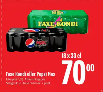 Min Købmand Faxe kondi eller pepsi max tilbud
