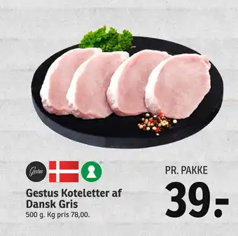 SPAR Gestus koteletter af dansk gris tilbud