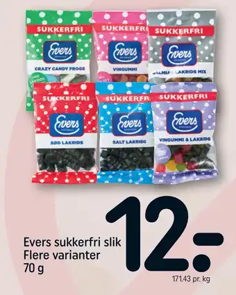 REMA 1000 Evers sukkerfri slik tilbud
