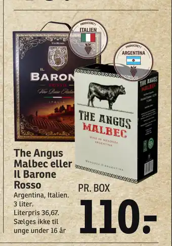 SPAR The angus malbec eller il barone rosso tilbud