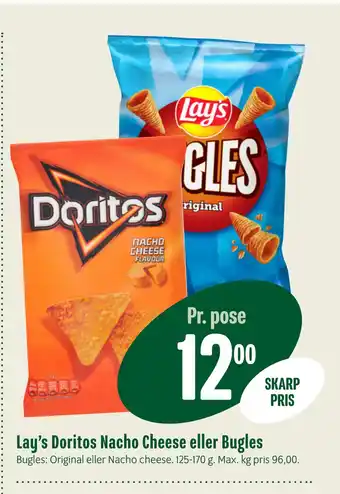 Min Købmand Lay’s doritos nacho cheese eller bugles tilbud