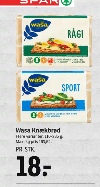 SPAR Wasa knækbrød tilbud