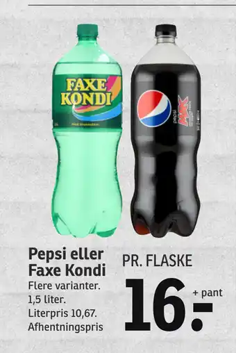 SPAR Pepsi eller faxe kondi tilbud