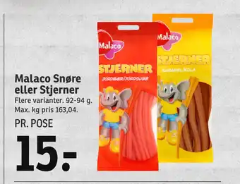 SPAR Malaco snøre eller stjerner tilbud